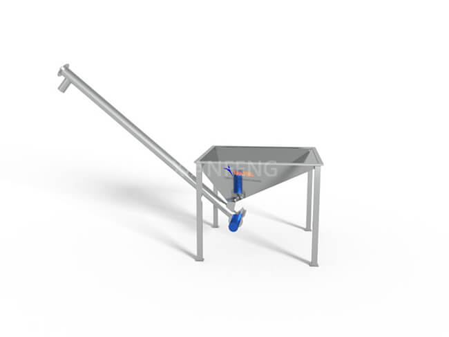 3D Render of Inclined Screw Conveyor - Efficient Equipment for Inclined Material Conveying in Industrial Plants