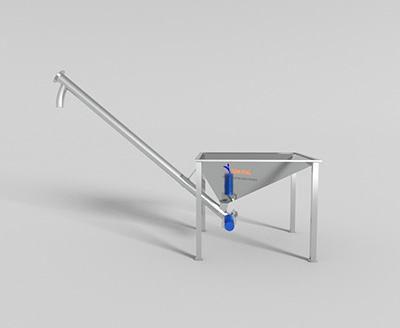 Inclined spiral feeder