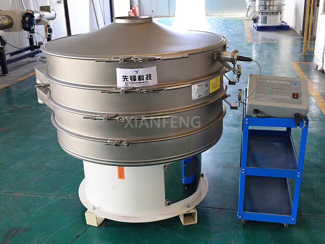 Ultrasonic Vibrating Screen Sandblasted Surface - Real Image for Clean & Durable Pharmaceutical/Food Grade Sieving
