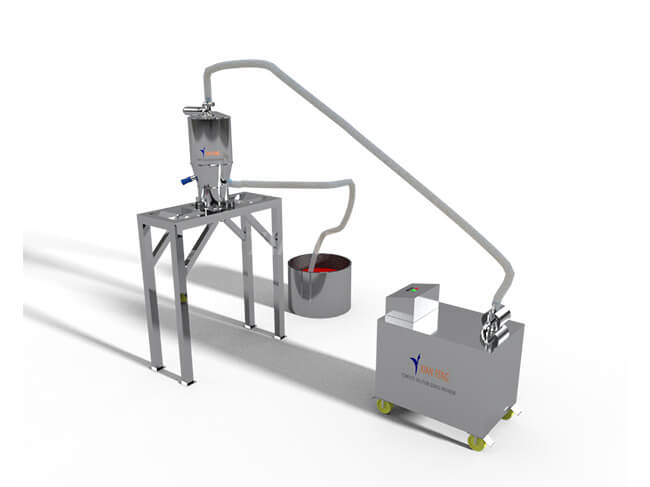 Vacuum Conveyor 3D Rendering - Closed System for Dust-Free Transfer of Food/Granular/Powder Materials