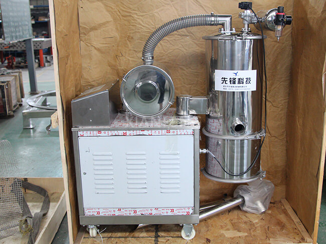 Vacuum Conveyor with Wooden Case Packaging - Real Image for Secure Delivery of Dust-Free Conveying Equipment