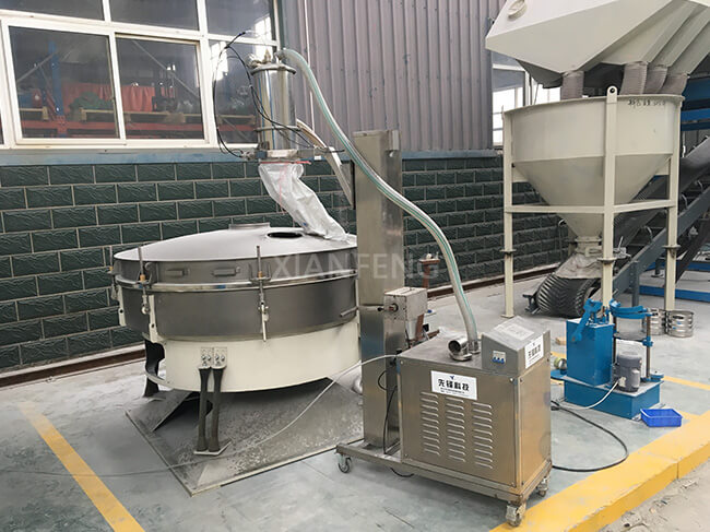 Elevating Vacuum Conveyor with Swing Screen - Real Image for Dust-Free Powder Transfer & Precision Sieving