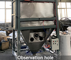 Customized observation hole for ton unpacking machine allows for viewing of working conditions at any time