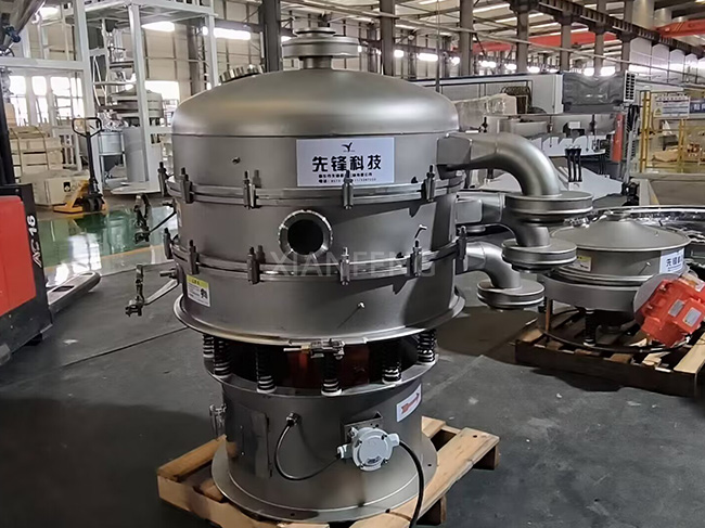 Inert Gas Protected Vibrating Screen Real Shot - Workshop Scene for Explosion-Proof Sieving of Flammable Materials