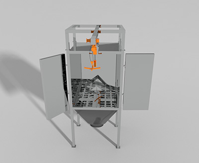 Stainless steel ton pack unpacking