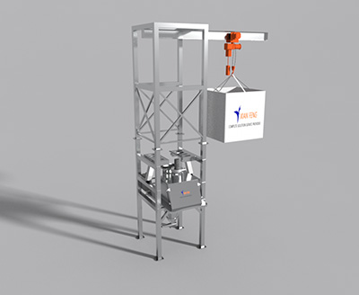 Stainless steel ton bag feeding station
