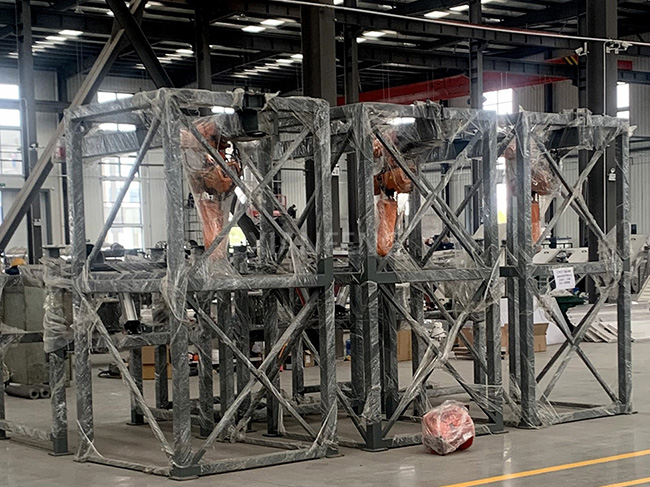 Close-Up of Bulk Bag Discharge Equipment in Factory - Static Detail Shot