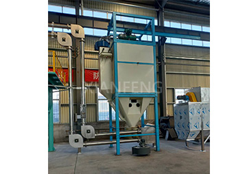 Customer on-site application of bulk bag unpacking machine with link conveyor