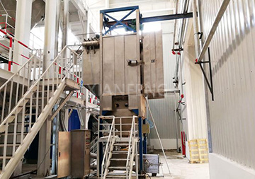 Customer site application of closed bulk bag feeding station with added dust collector