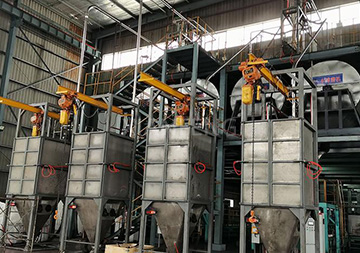 Actual production and application of four closed ton bag feeding stations